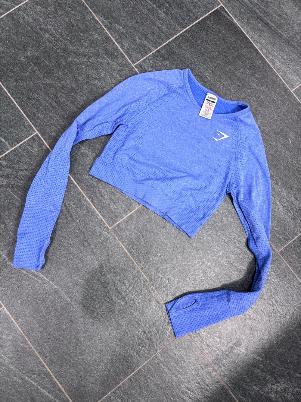Gymshark Vital Seamless Long-Sleeve Crop Top - Blue